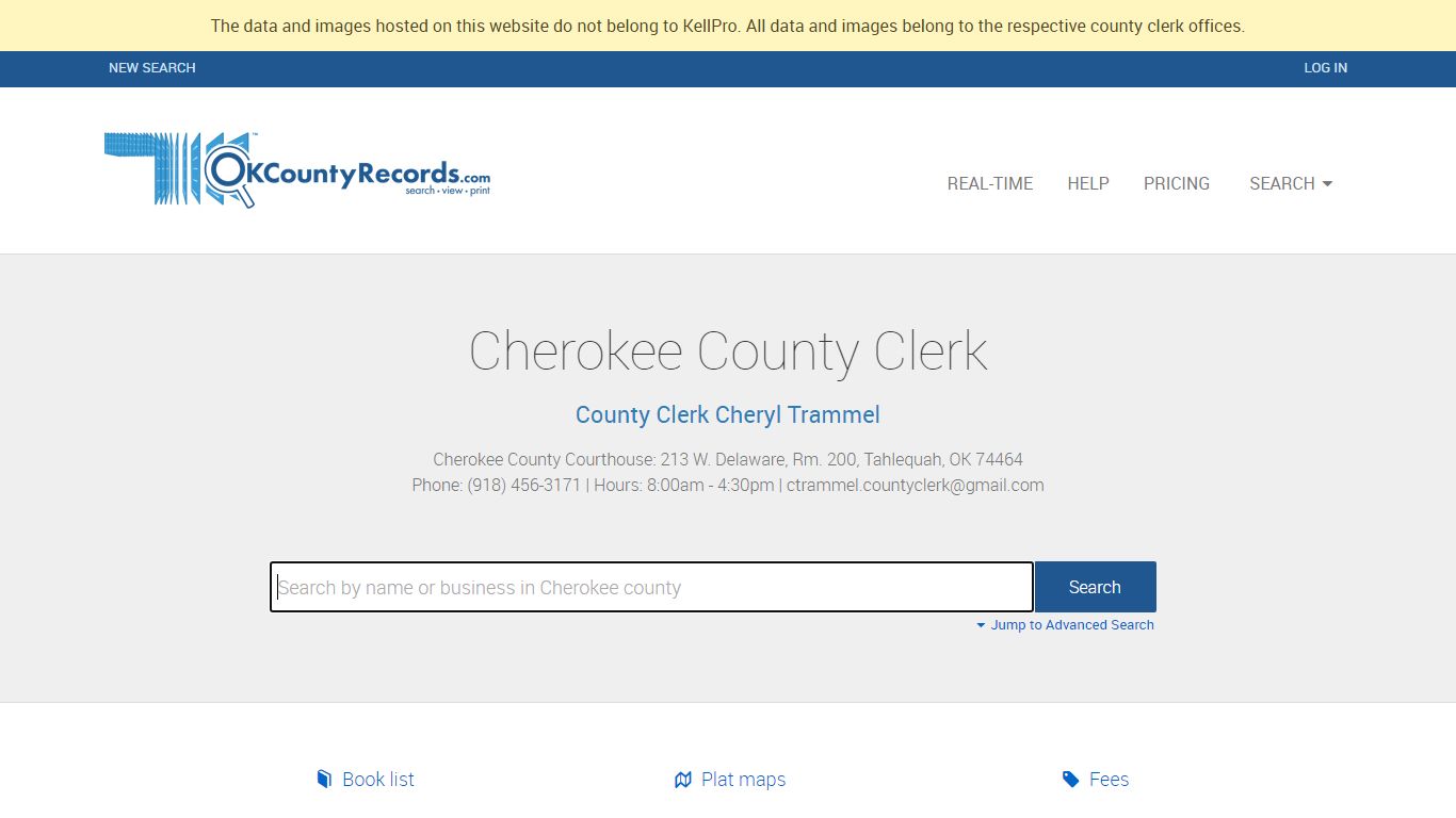 Cherokee County - County Clerk Public Land Records for Oklahoma