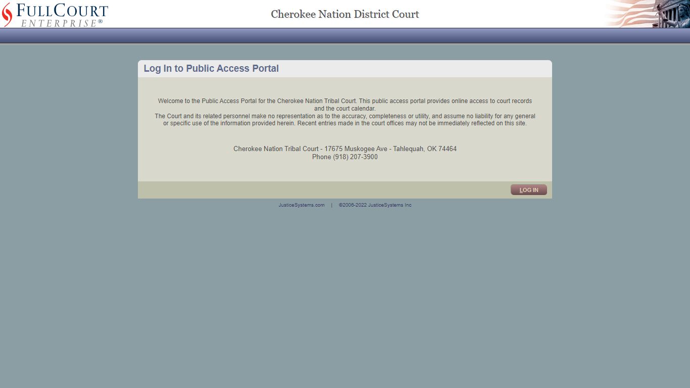 FullCourt Enterprise - Login - Cherokee Nation